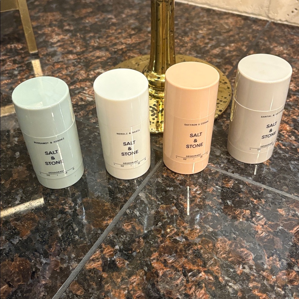 Salt & Stone Natural Deodorant Set - Blue, White, Orange, Cream